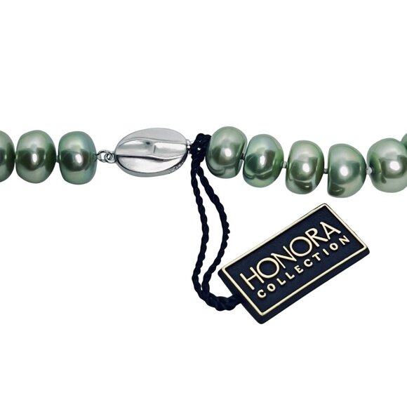 Honora Chunky Green Freshwater Pearl Necklace W/ Sterling Silver Clasp (6034) - Picture 4 of 5
